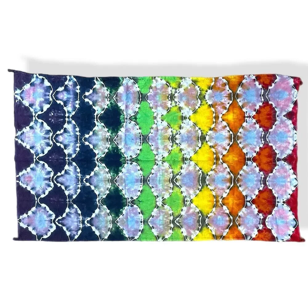 Hand tie dyed pride tapestry flag 30x52 inches LGBTQIA rainbow scales